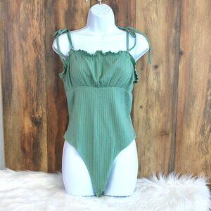 Shein Women's Onesie XL Bodysuit Green Tank Blouse